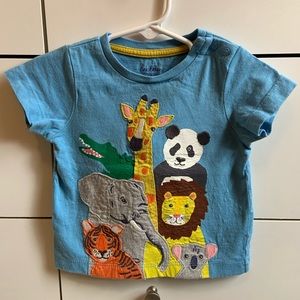 Baby Boden 9-12 Month Zoo Animal Appliqué Shirt